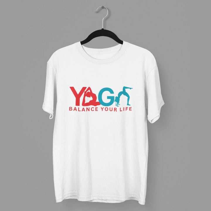 Yoga Balance Your Life Round Neck Half Sleeve Classic T-Shirt fashionfront