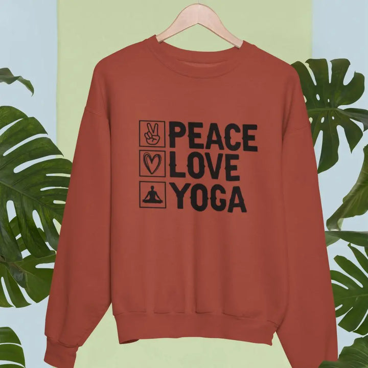 Peace Love Yoga Unisex Sweatshirt fashionfront