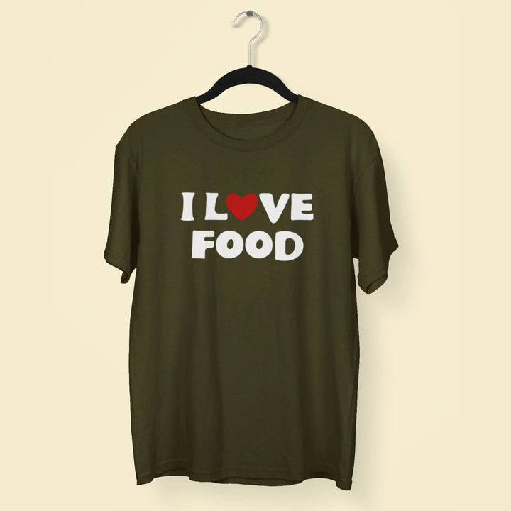 I Love Food Round Neck Half Sleeve Classic T-Shirt fashionfront