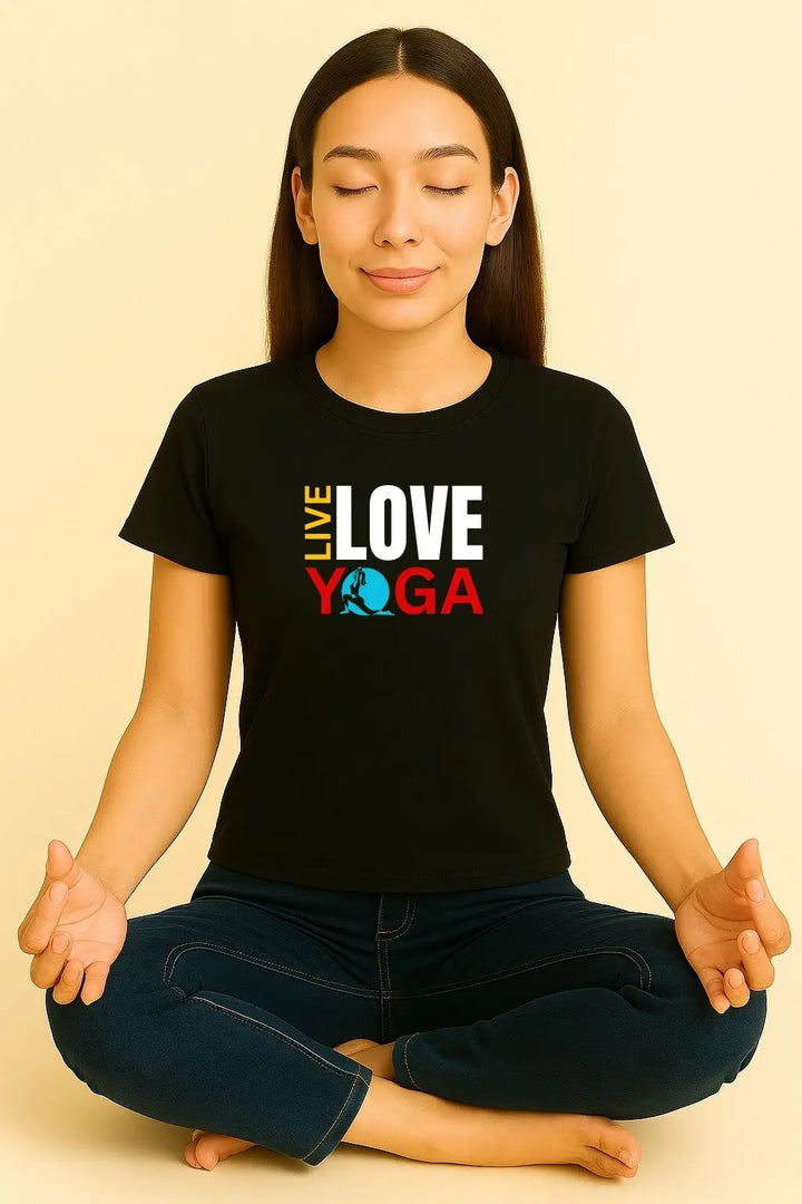 Live Love Yoga Round Neck Half Sleeve Classic T-Shirt fashionfront