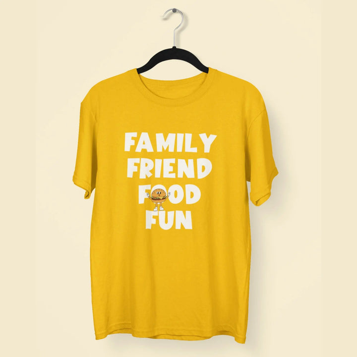 Family Friend Food Fun Round Neck Half Sleeve Classic T-Shirt fashionfront