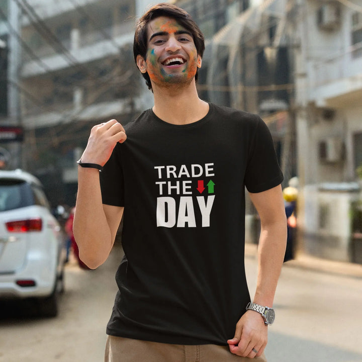 Men Trade The Day Stock Market Round Neck Half Sleeve Classic T-Shirt fashionfront