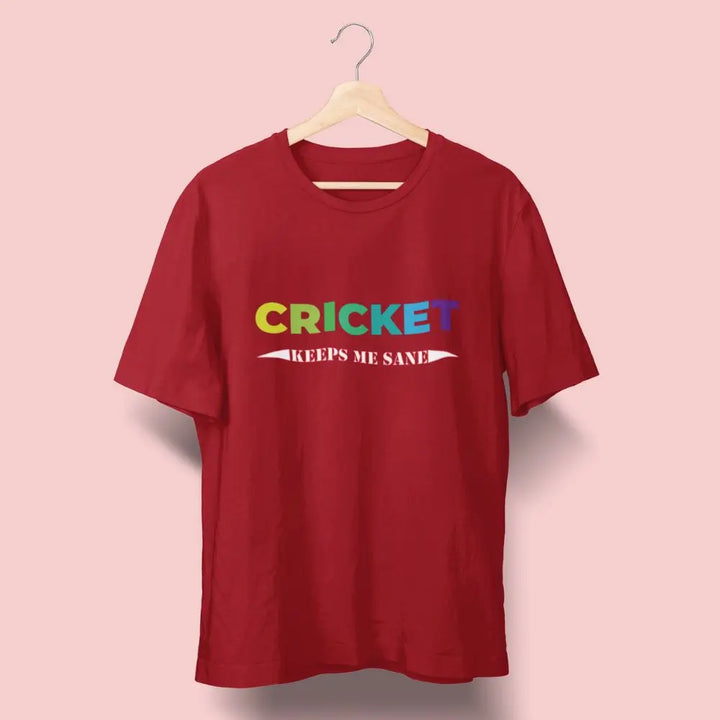 Cricket keeps Me Sane Round Neck Half Sleeve Classic T-Shirt fashionfront