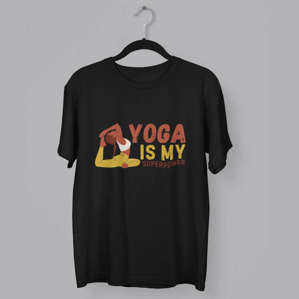 Yoga is My Superpower Round Neck Half Sleeve Classic T-Shirt fashionfront