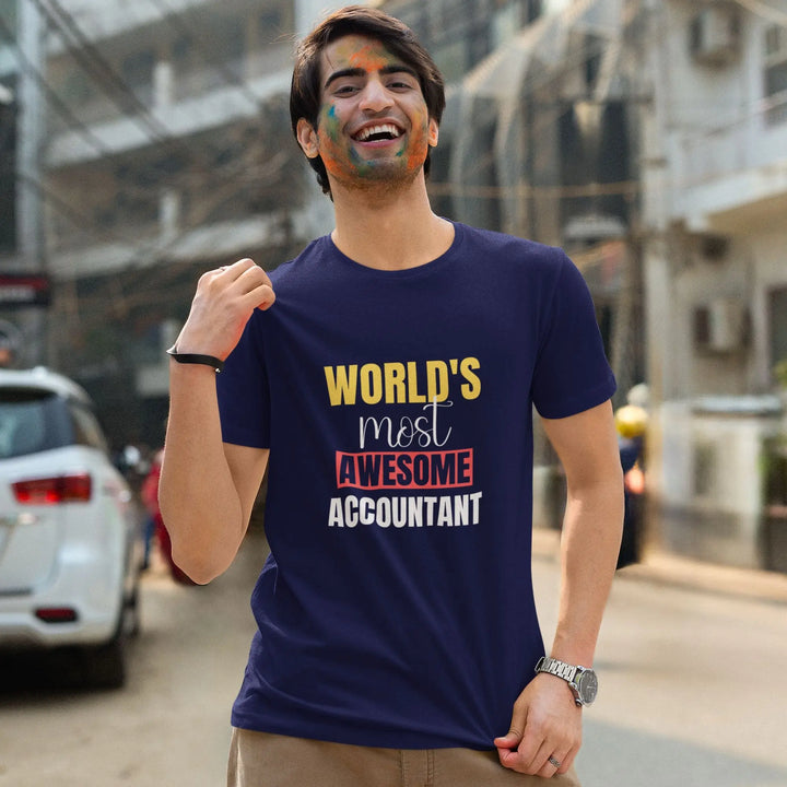 Awesome Accountant Round Neck Half Sleeve Classic T-Shirt fashionfront