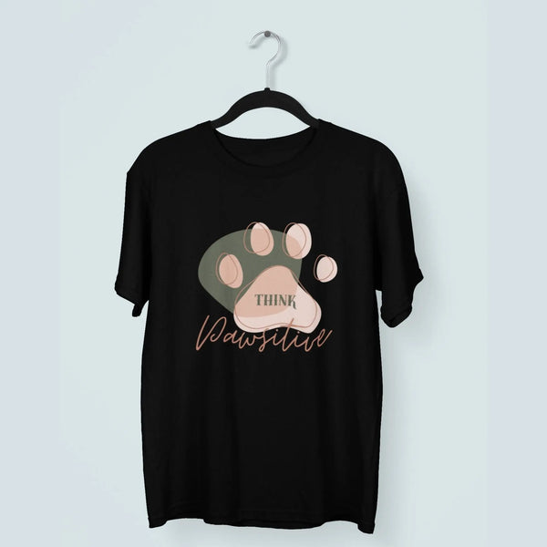 Think Pawsitive Round Neck Half Sleeve Classic T-Shirt fashionfront