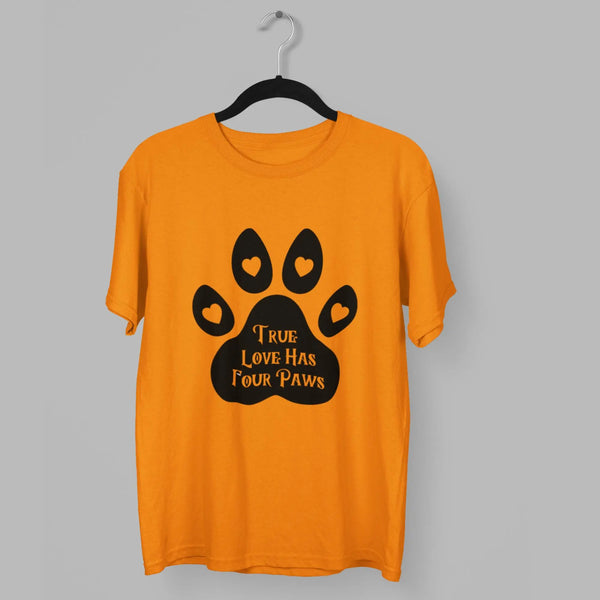 True Love has four Paws Round Neck Half Sleeve Classic T-Shirt fashionfront