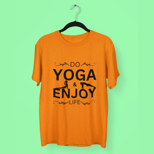 Do Yoga & Enjoy Life Round Neck Half Sleeve Classic T-Shirt fashionfront