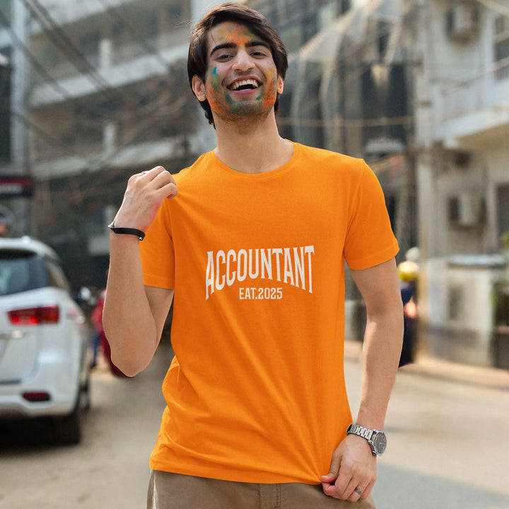 Accountant Round Neck Half Sleeve Classic T-Shirt fashionfront