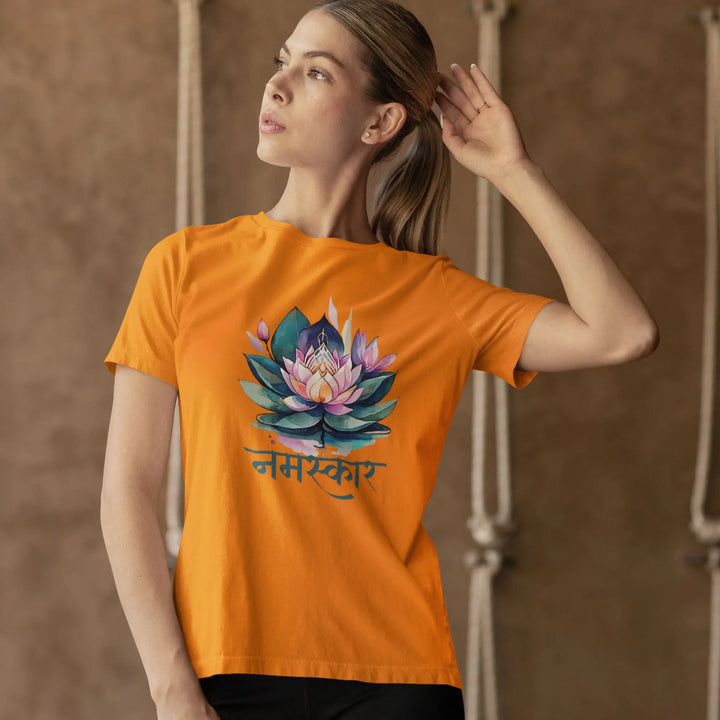 Namaskar Round Neck Half Sleeve Classic T-Shirt fashionfront